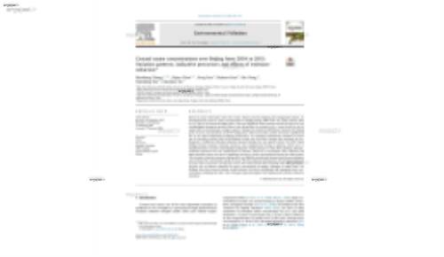 Ground ozone concentrations over Beijing from 2004 to 2015: Variation patterns, indicative precursors and effects of emissionreduction*